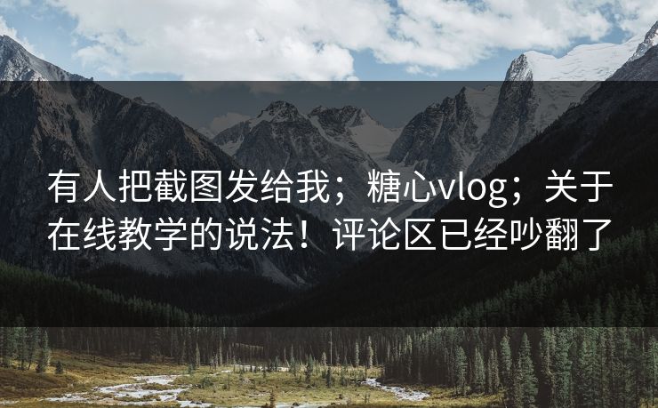 有人把截图发给我；糖心vlog；关于在线教学的说法！评论区已经吵翻了