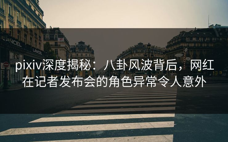 pixiv深度揭秘:八卦风波背后,网红在记者发布会的角色异常令人意外 pixiv深度揭秘:八卦风波背后,网红在记者发布会的角色异常令人意外