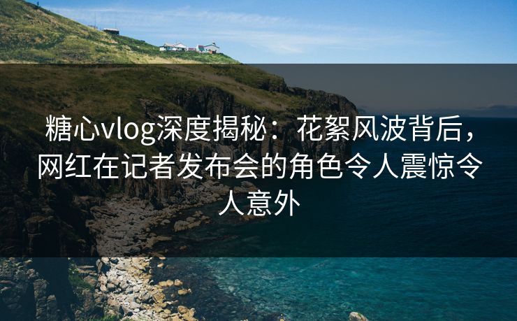 糖心vlog深度揭秘：花絮风波背后，网红在记者发布会的角色令人震惊令人意外